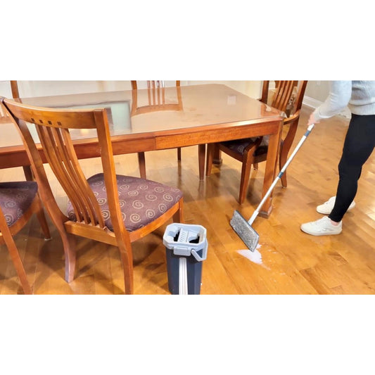 New and EASY 2 Chamber Microfiber Mop and Bucket w/ 4 Reusable Pads